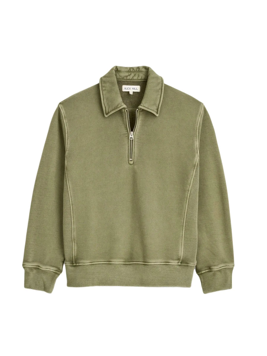 Som Half Zip Sweatshirt in Fleece- Olive - Eames NW