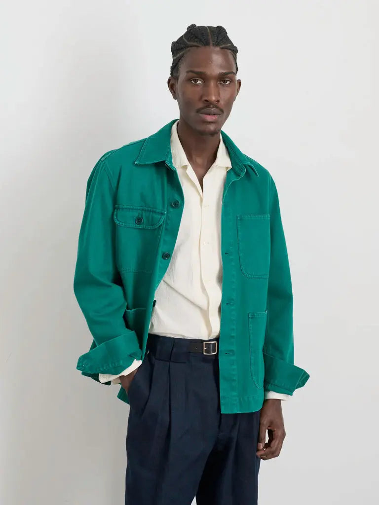 Garment Dyed Work Jacket- Jadeite Alex Mill