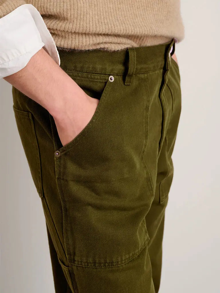 Painter Pant in Recycled Denim- Military Olive - Eames NW