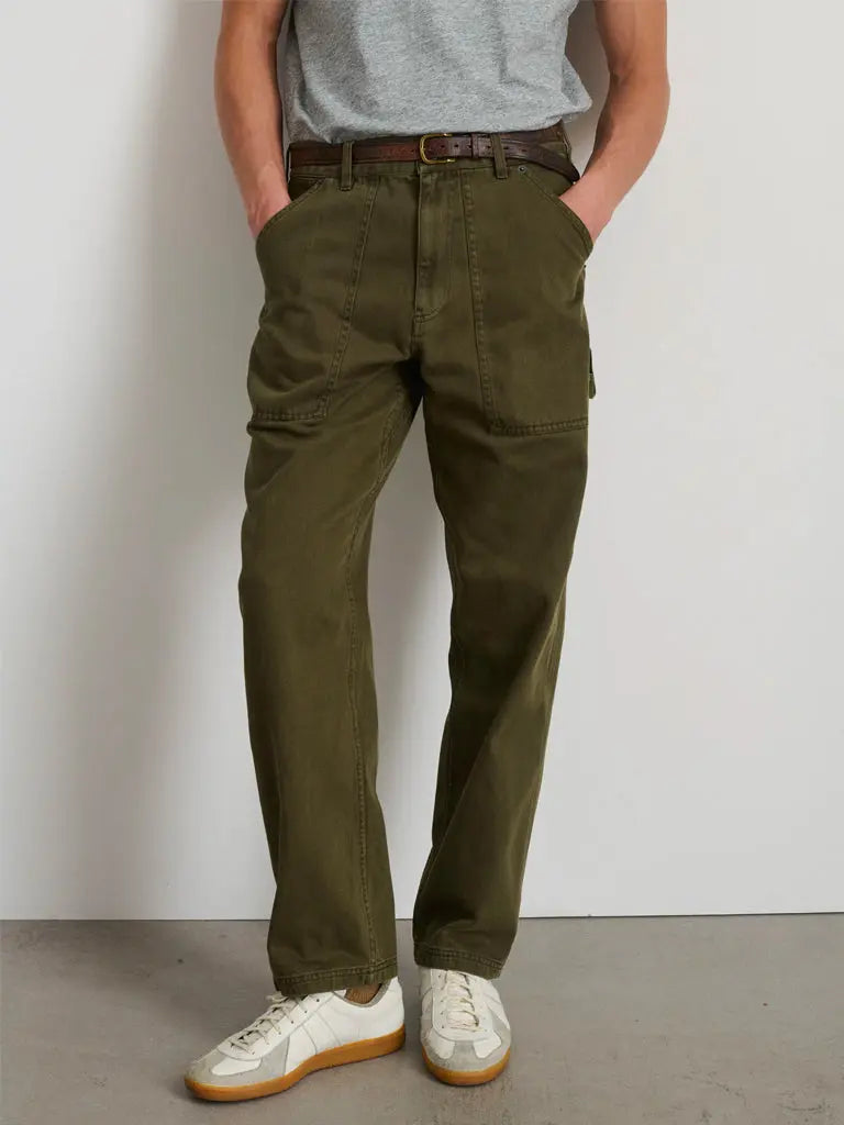 Painter Pant in Recycled Denim- Military Olive - Eames NW