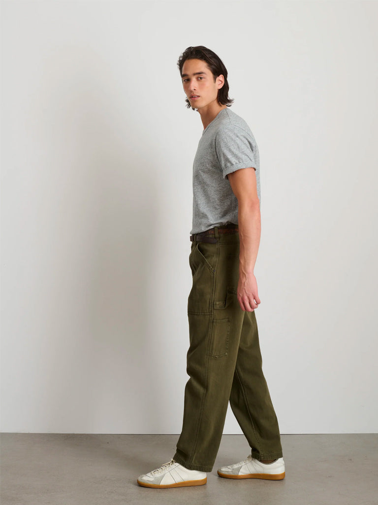 Painter Pant in Recycled Denim- Military Olive