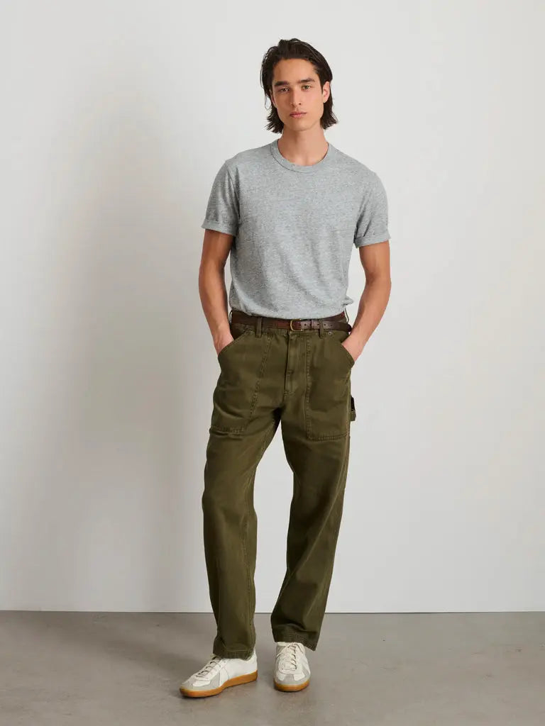 Painter Pant in Recycled Denim- Military Olive - Eames NW