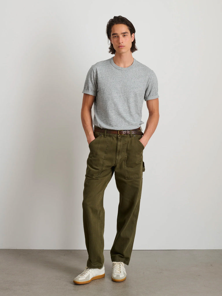 Painter Pant in Recycled Denim- Military Olive