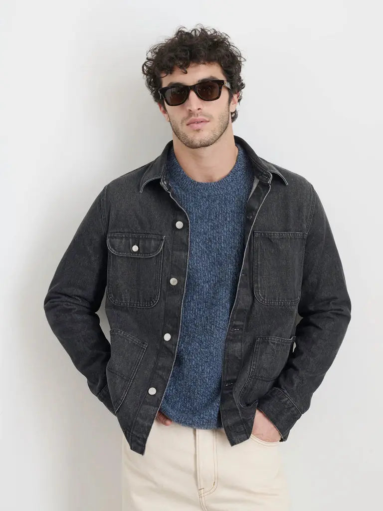 Work Jacket- Vintage Wash Black Denim Alex Mill