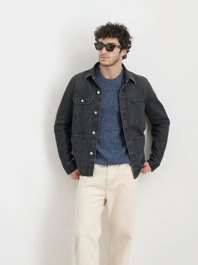 Work Jacket- Vintage Wash Black Denim Alex Mill