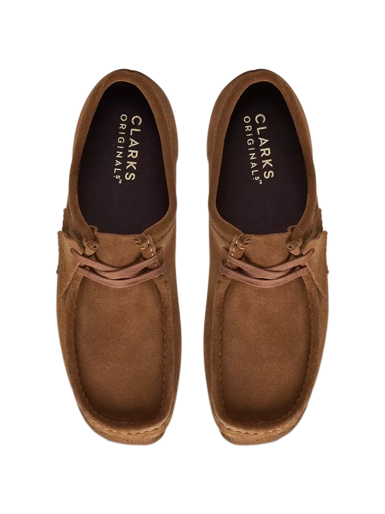 Clarks wallabee cola leather on sale