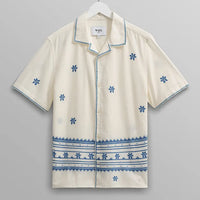Didcot Shirt- Daisy Embroidery Ecru/Blue - Eames NW