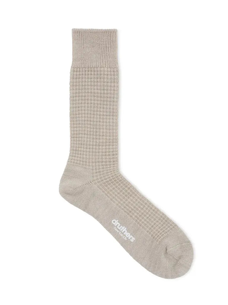 Marino Waffle Sock- Sand Druthers