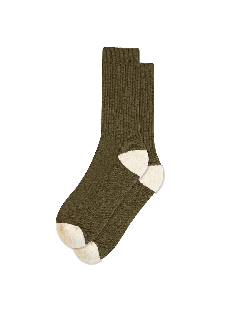 Elgin Wool Socks- Duck Green/Ecru Kestin