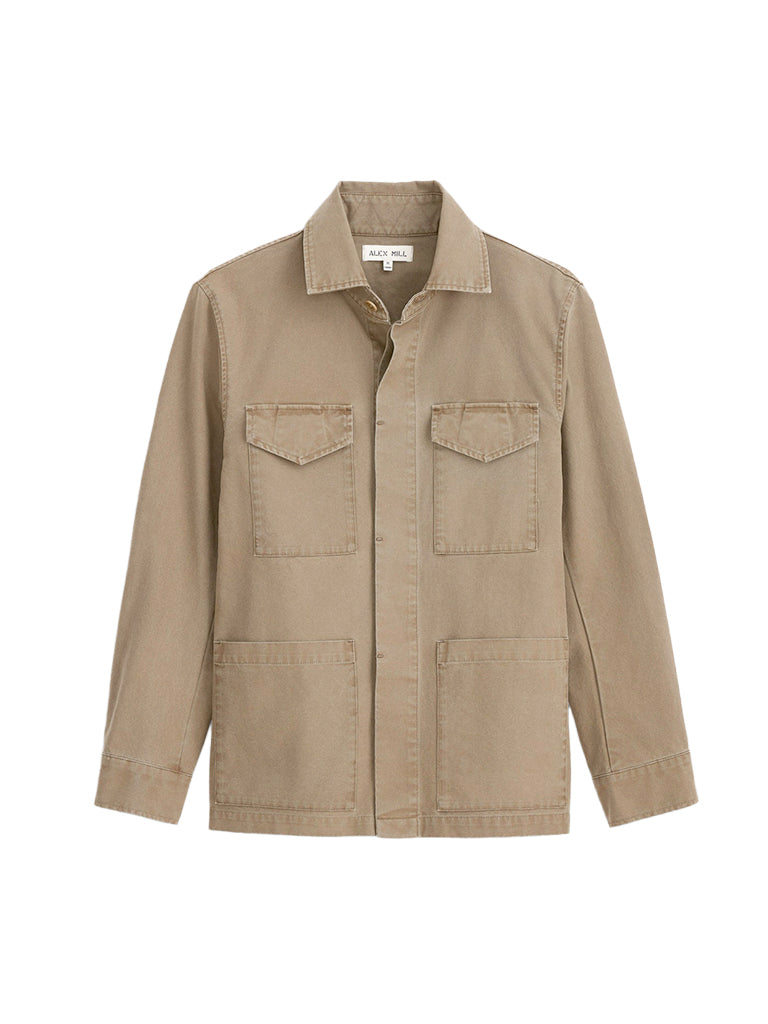 Garment Dyed Chore Jacket in Canvas- Dusty Olive Alex Mill Jackets