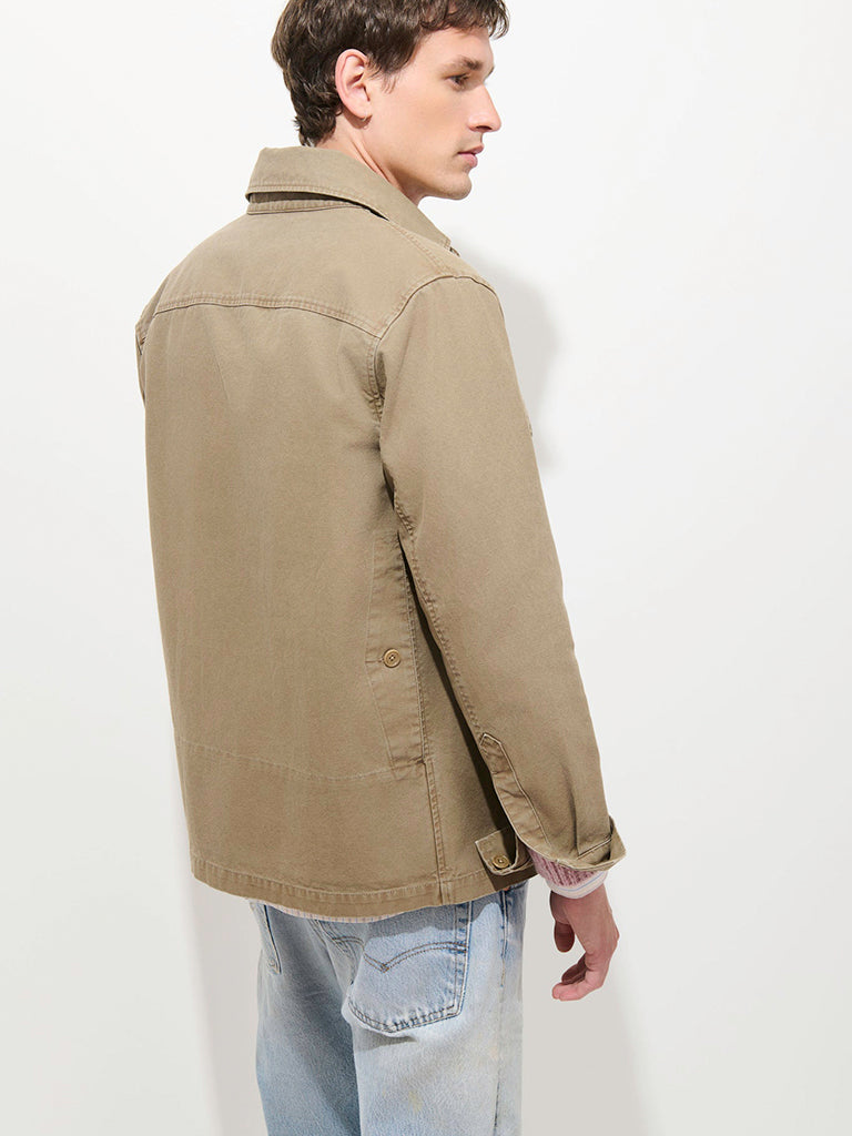 Garment Dyed Chore Jacket in Canvas- Dusty Olive Alex Mill Jackets