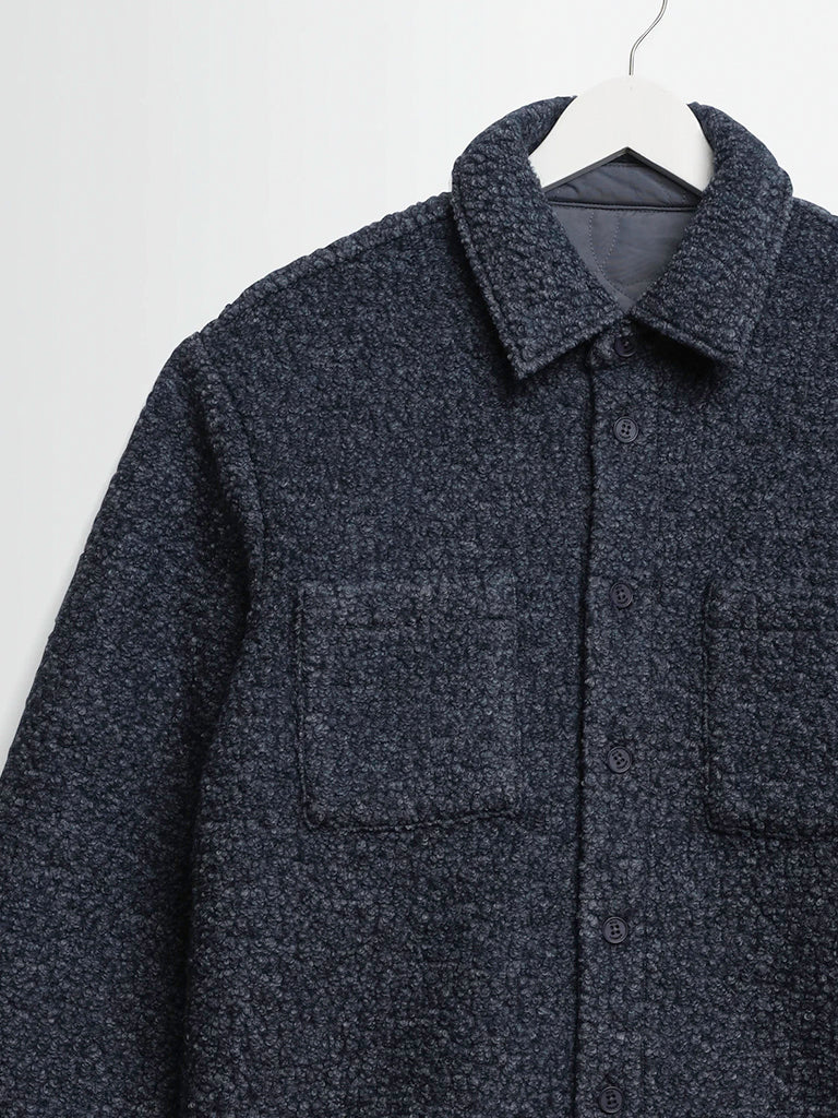 Mount Reversible Overshirt- Grey Bobble Wool Wax London Jackets