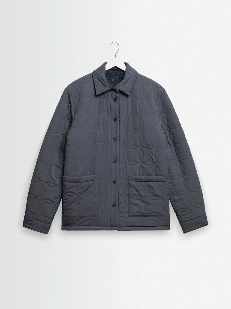 Mount Reversible Overshirt- Grey Bobble Wool Wax London Jackets