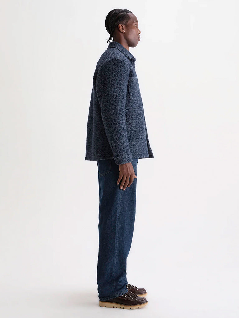 Mount Reversible Overshirt- Grey Bobble Wool Wax London Jackets