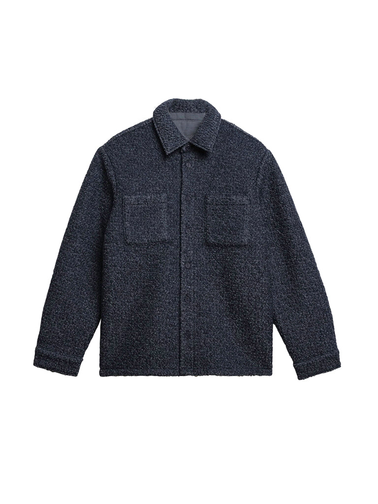 Mount Reversible Overshirt- Grey Bobble Wool Wax London Jackets