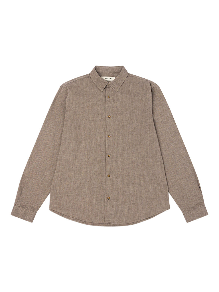 Dirleton Herringbone Shirt- Brown Kestin Shirts