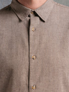 Dirleton Herringbone Shirt- Brown Kestin Shirts