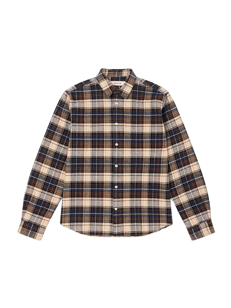 Dirleton Heavy Flannel Check- Navy Kestin Shirts