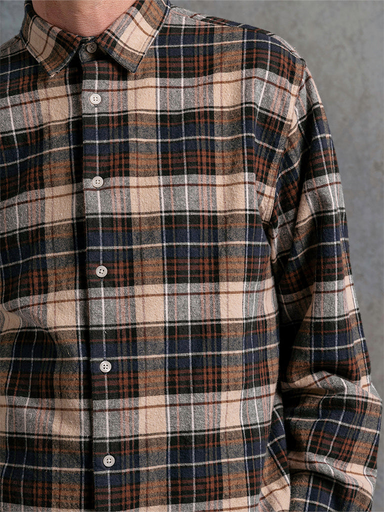 Dirleton Heavy Flannel Check- Navy Kestin Shirts