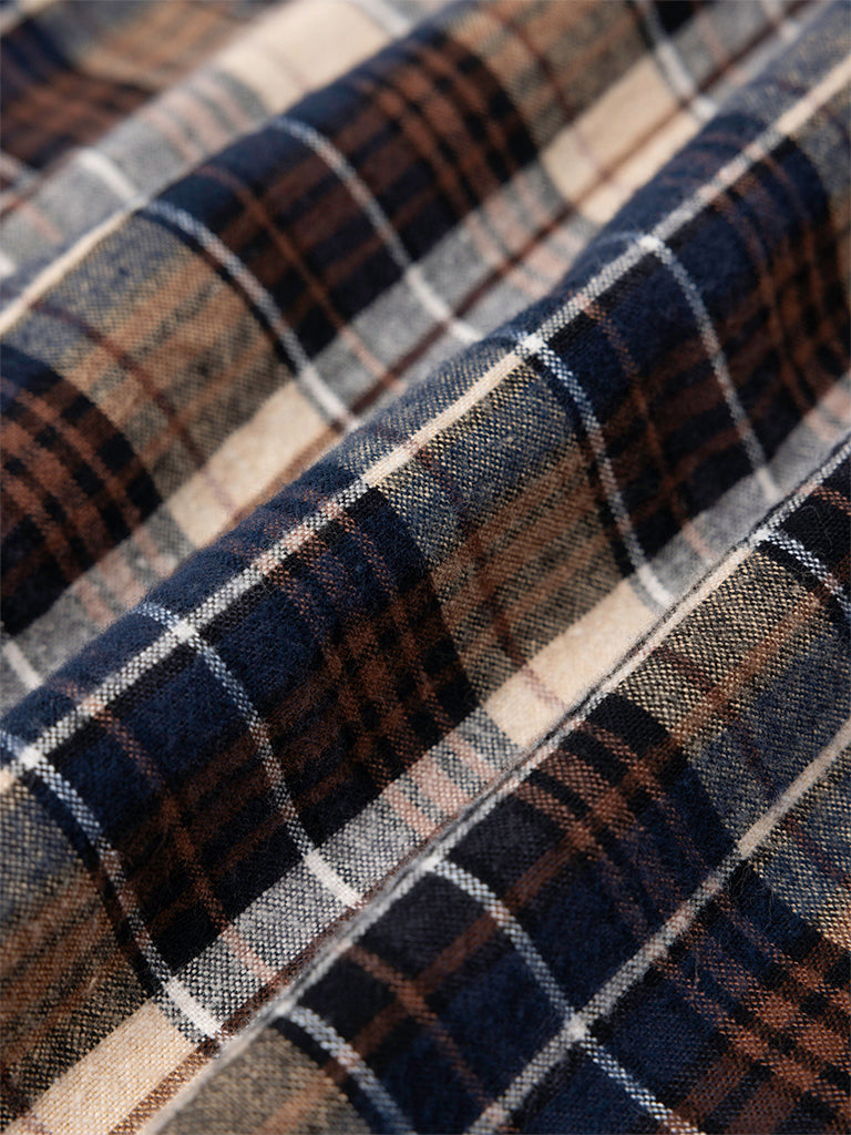 Dirleton Heavy Flannel Check- Navy Kestin Shirts