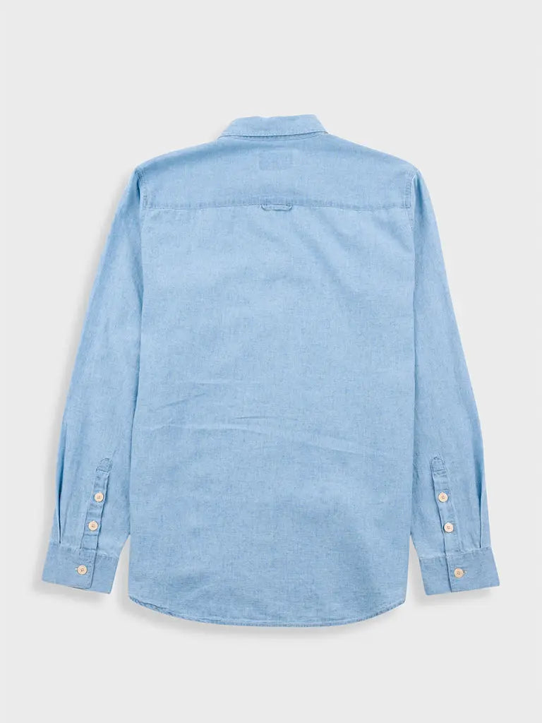 Relaxed Fit Shirt- Indigo Microcheck Folk