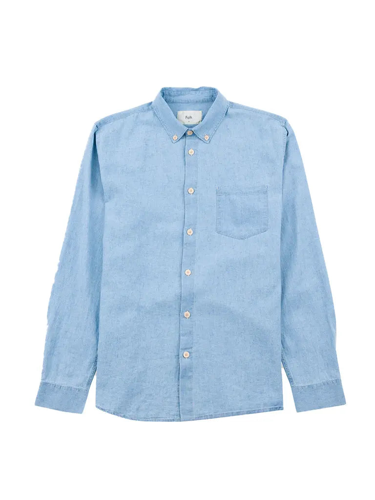 Relaxed Fit Shirt- Indigo Microcheck Folk