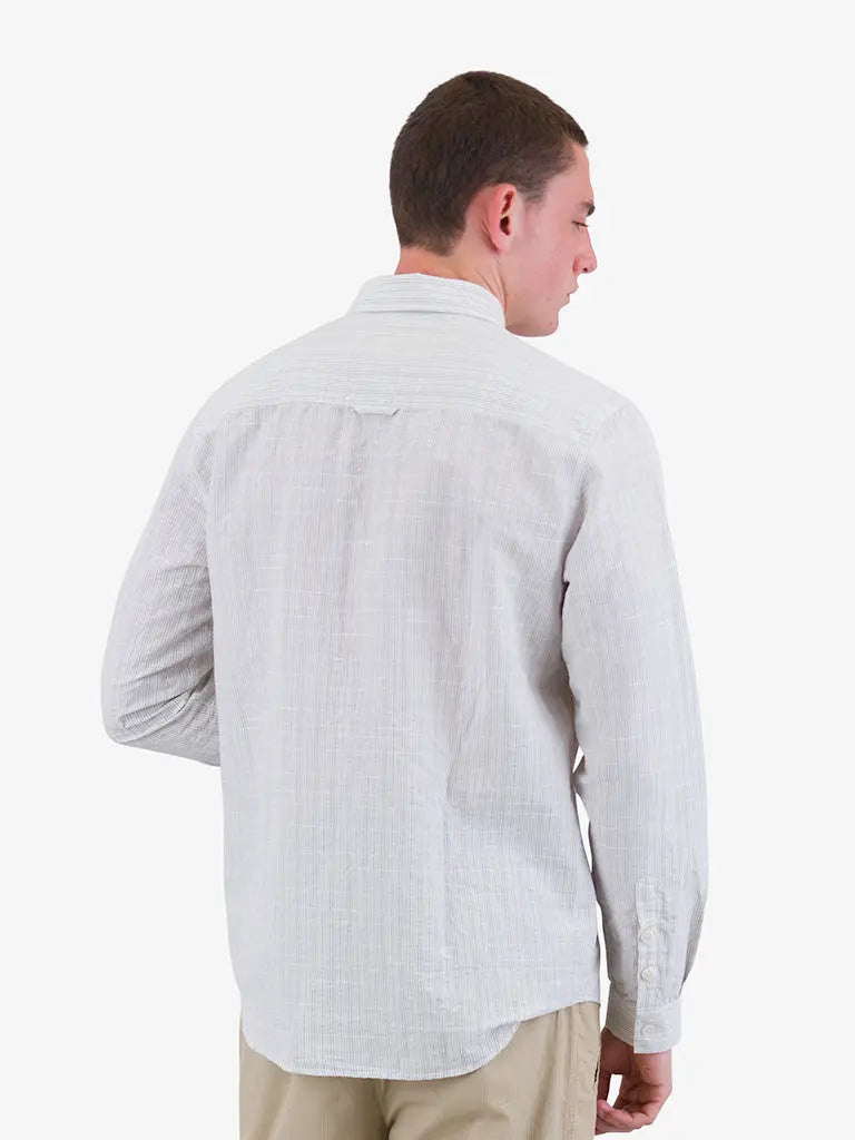 Relaxed Fit Shirt- Sage Microstripe Slub Folk