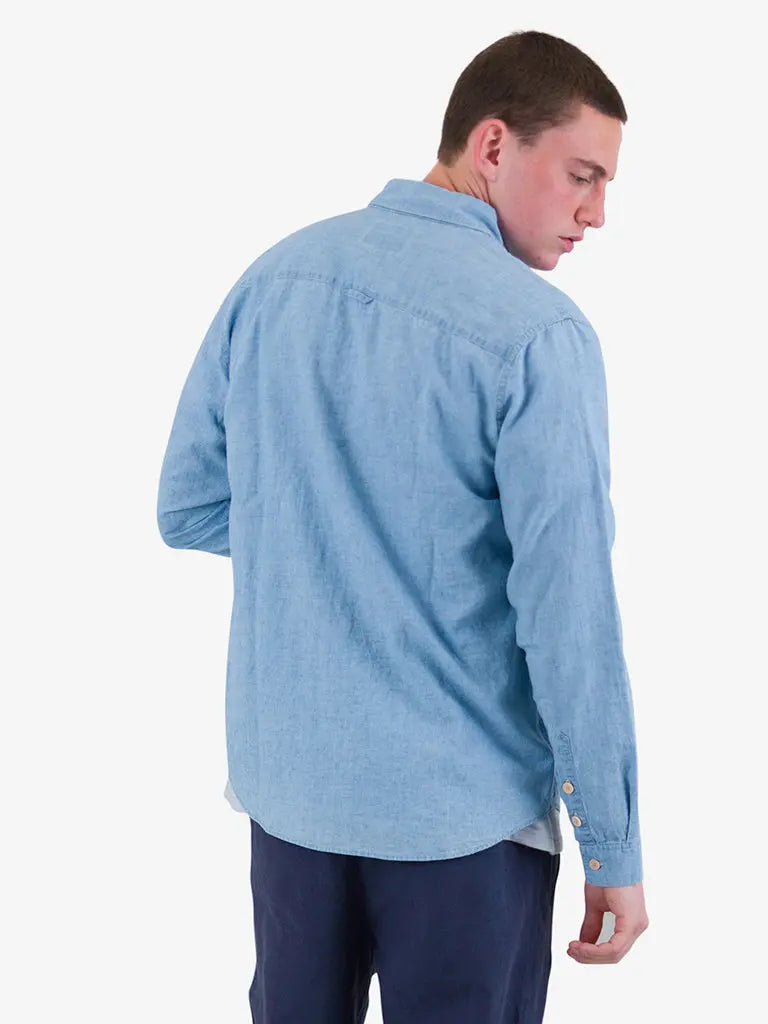 Relaxed Fit Shirt- Indigo Microcheck Folk