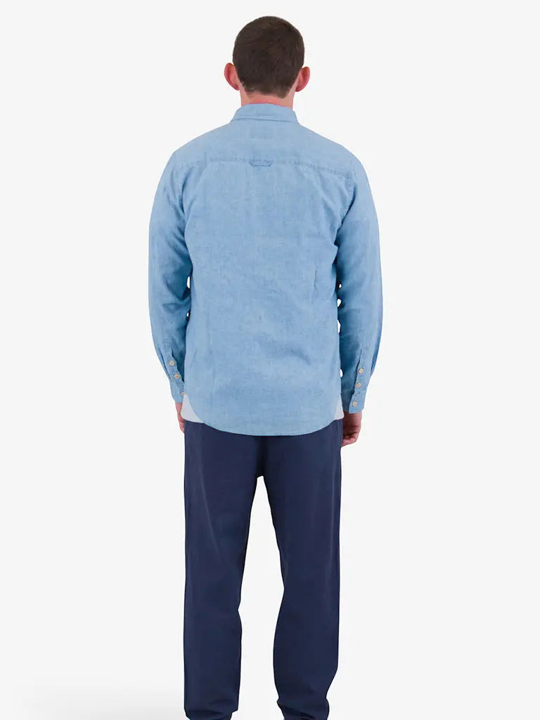 Relaxed Fit Shirt- Indigo Microcheck Folk