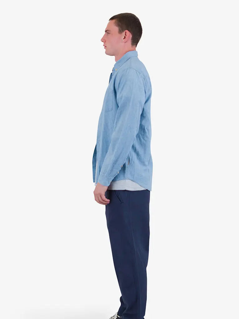 Relaxed Fit Shirt- Indigo Microcheck Folk