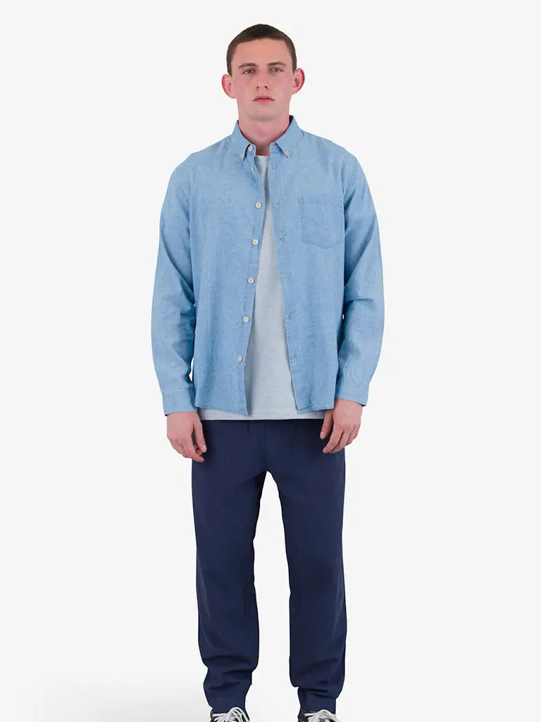 Relaxed Fit Shirt- Indigo Microcheck Folk