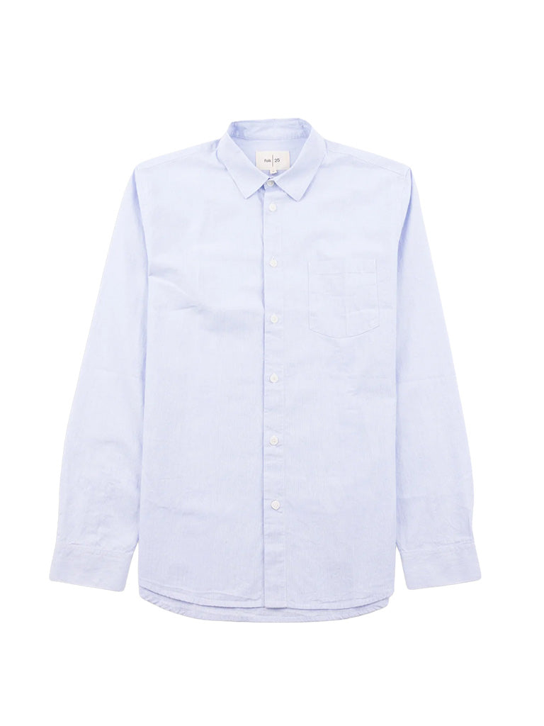 Relaxed Fit Shirt- Blue Microstripe Folk Shirts