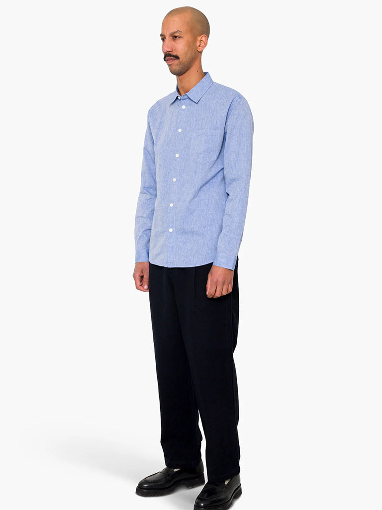 Relaxed Fit Shirt- Blue Texture Folk Shirts