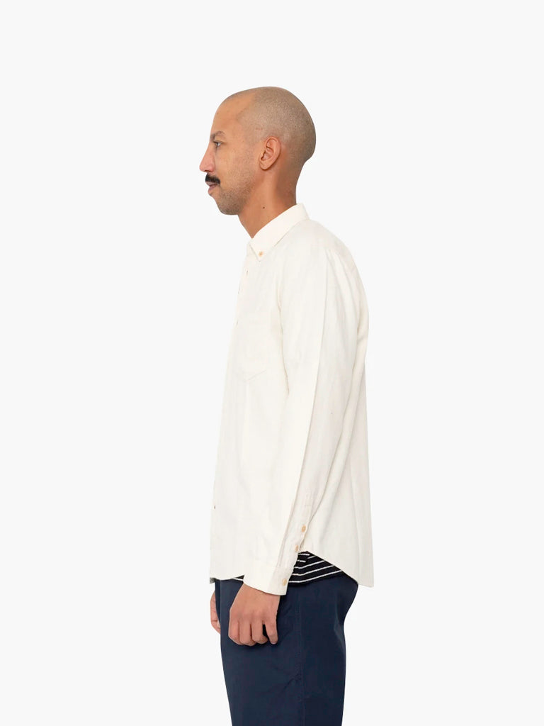 Relaxed Fit Shirt- Ecru Flannel Folk Shirts