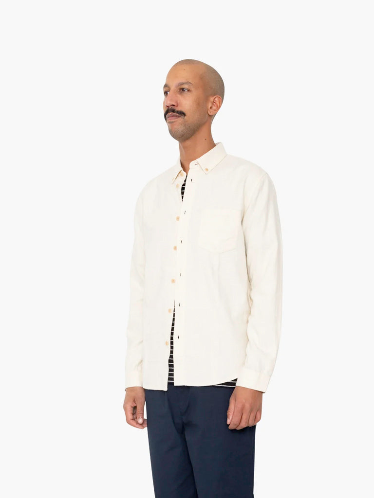 Relaxed Fit Shirt- Ecru Flannel Folk Shirts