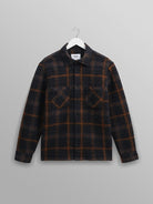 Whiting Overshirt- Teal And Orange Drawn Check Wax London Shirts
