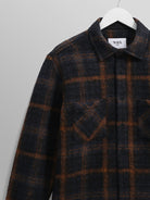 Whiting Overshirt- Teal And Orange Drawn Check Wax London Shirts