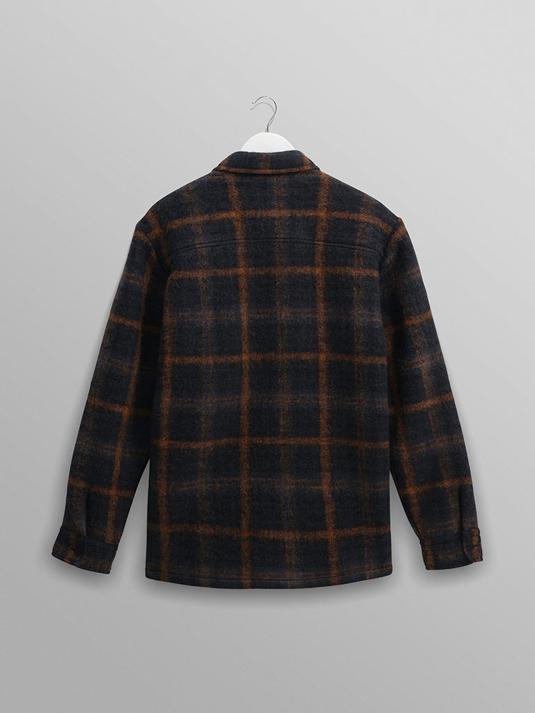 Whiting Overshirt- Teal And Orange Drawn Check Wax London Shirts