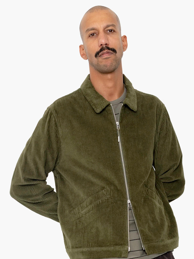 Signal Blouson- Olive Chunky Cord Folk Jackets