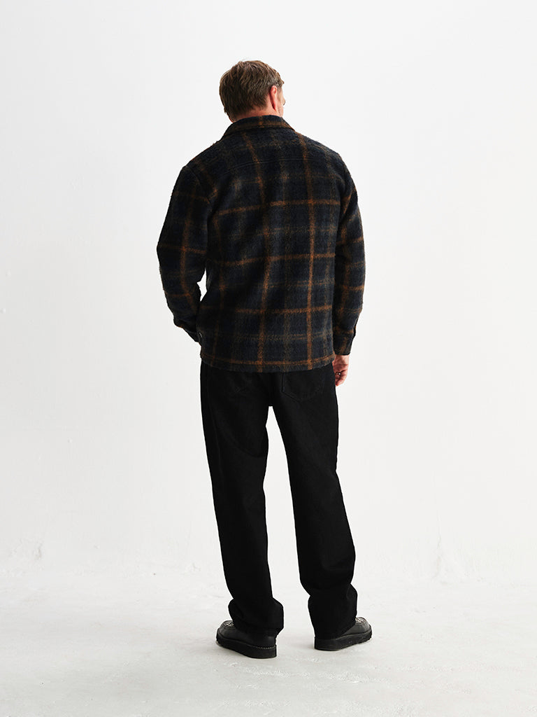 Whiting Overshirt- Teal And Orange Drawn Check Wax London Shirts