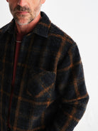 Whiting Overshirt- Teal And Orange Drawn Check Wax London Shirts