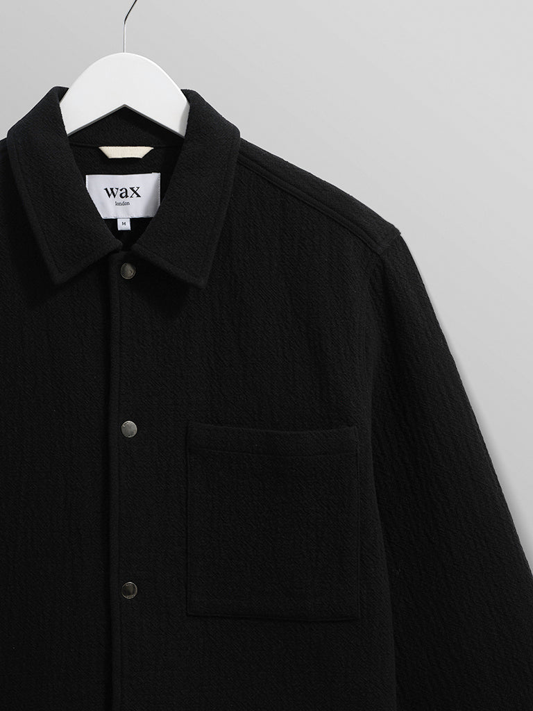 トップス wax london Black Twin Weave Overshirt Whiting Overshirt - Twin Weave Black