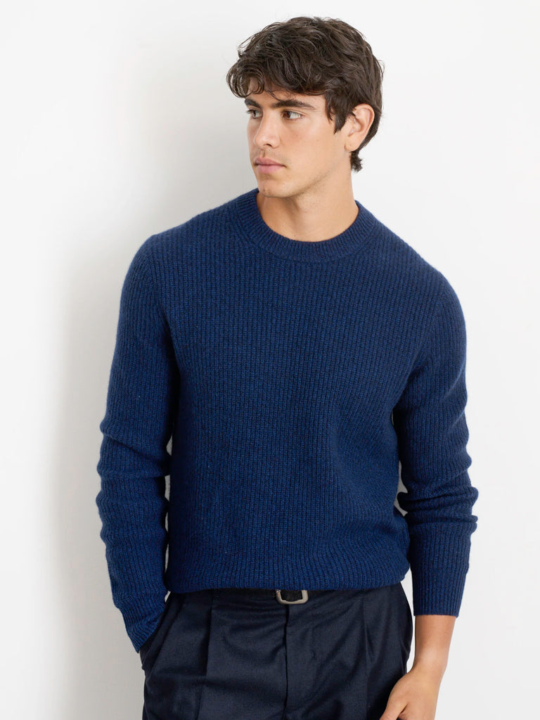 Jordan Sweater- Heather Navy Cashmere Alex Mill Sweaters
