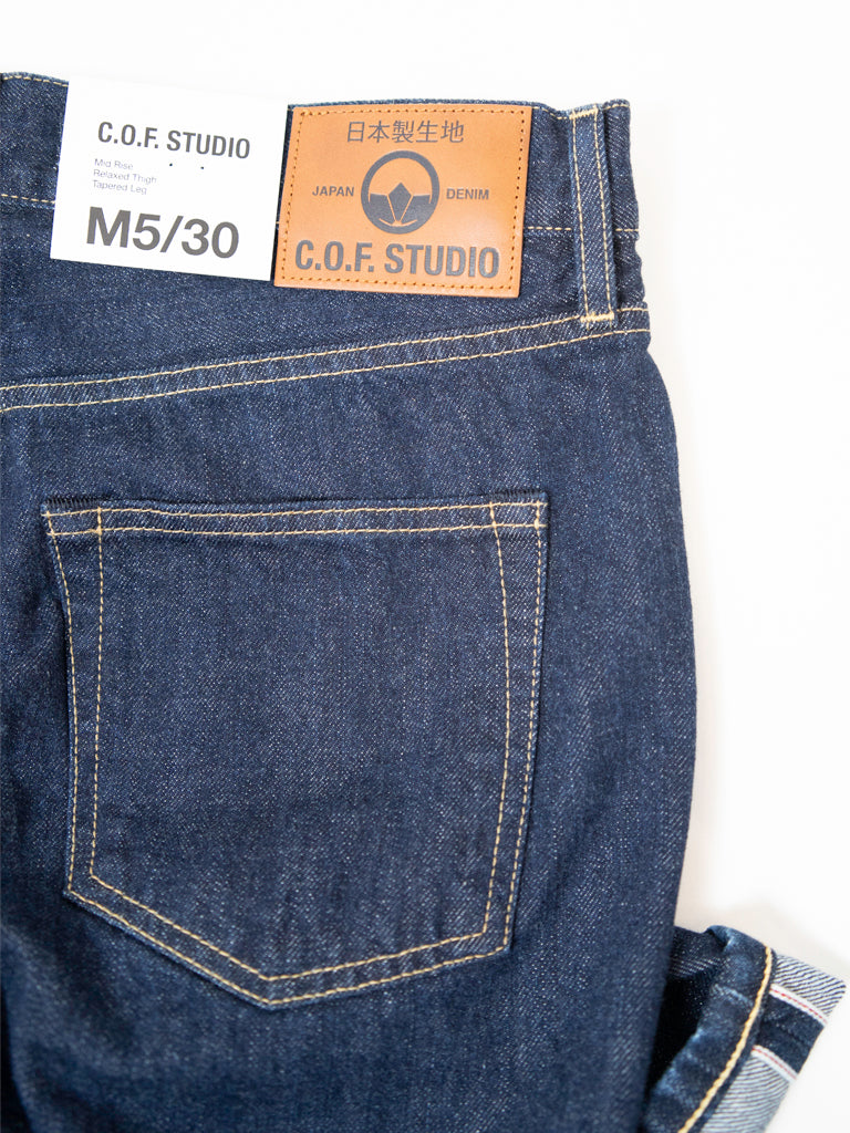 M5 13oz Kuroki Selvedge- Rinsed C.O.F. Studio Denim