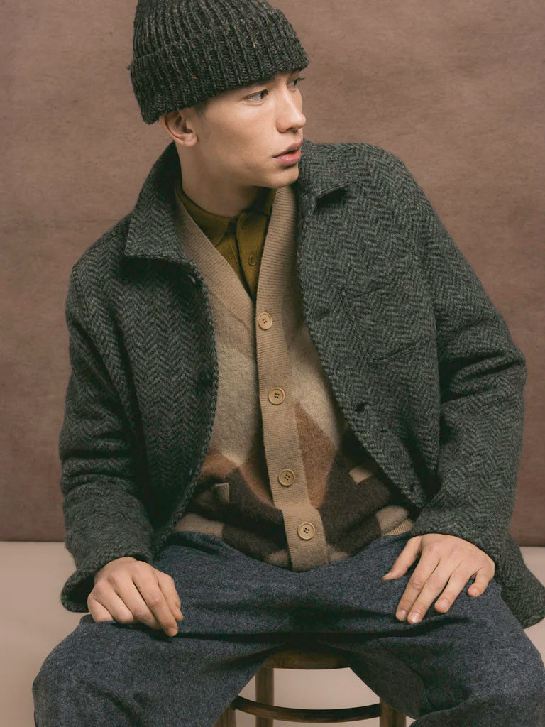 Ormiston Jacket- Moss Wool Herringbone Kestin Jackets