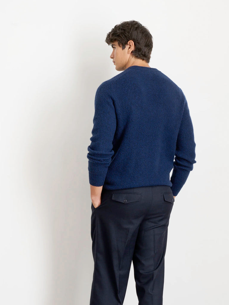 Jordan Sweater- Heather Navy Cashmere Alex Mill Sweaters