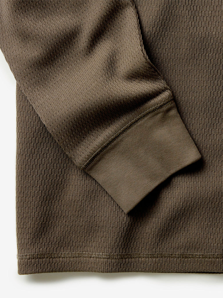 Organic Cotton Waffle Crew- Fatigue Olive Taylor Stitch Sweaters