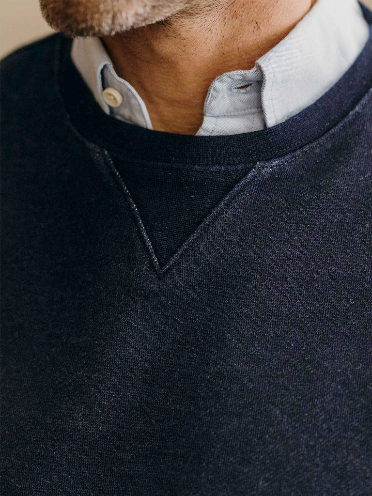 The Après Crew- Rinsed Indigo Terry Taylor Stitch Sweaters