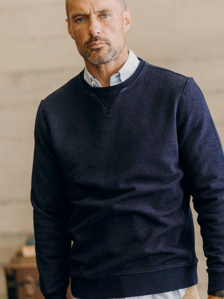 The Après Crew- Rinsed Indigo Terry Taylor Stitch Sweaters