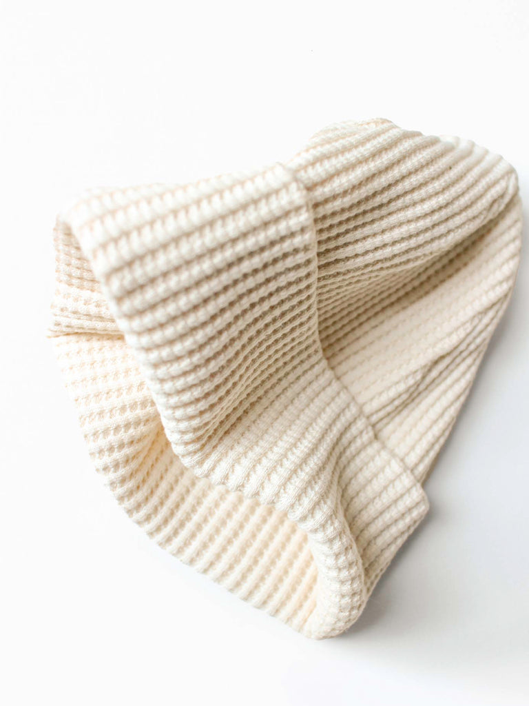 Waffle Knit Cap- Ivory Jackman Hats